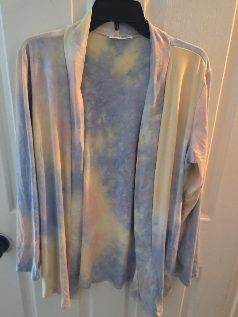 Pastel Tie-Dye Open Front Women's Cardigan Sweater